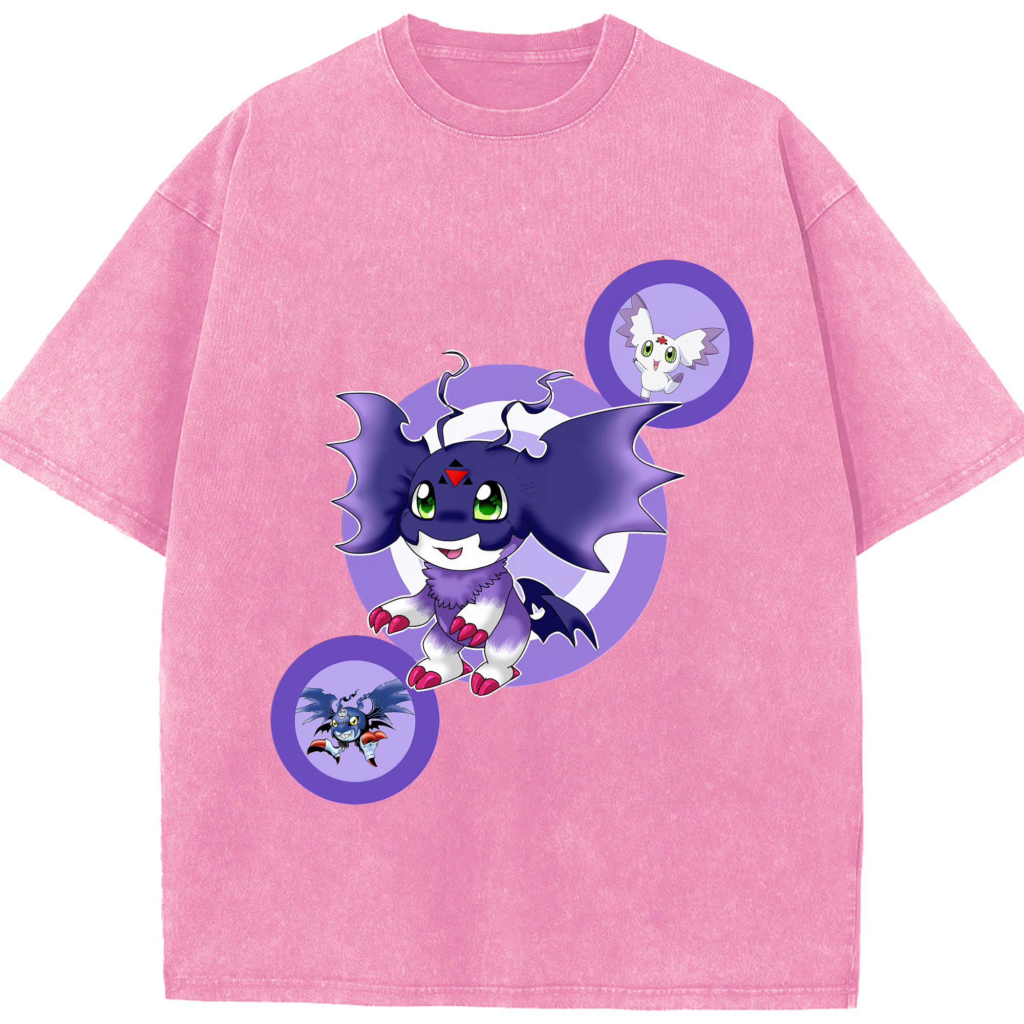 （画像用） Digimon デジタルモンスター/デジモン 綿100% ヴィンテージ風 半袖Tシャツ（フロントプリント）